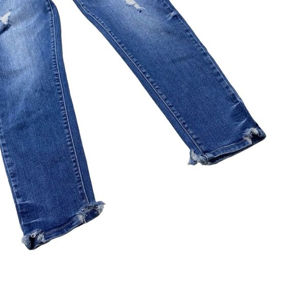 KanCan High Rise Double Button Super Skinny Distressed Denim Blue Jeans Sz 11/29 - Picture 8 of 15